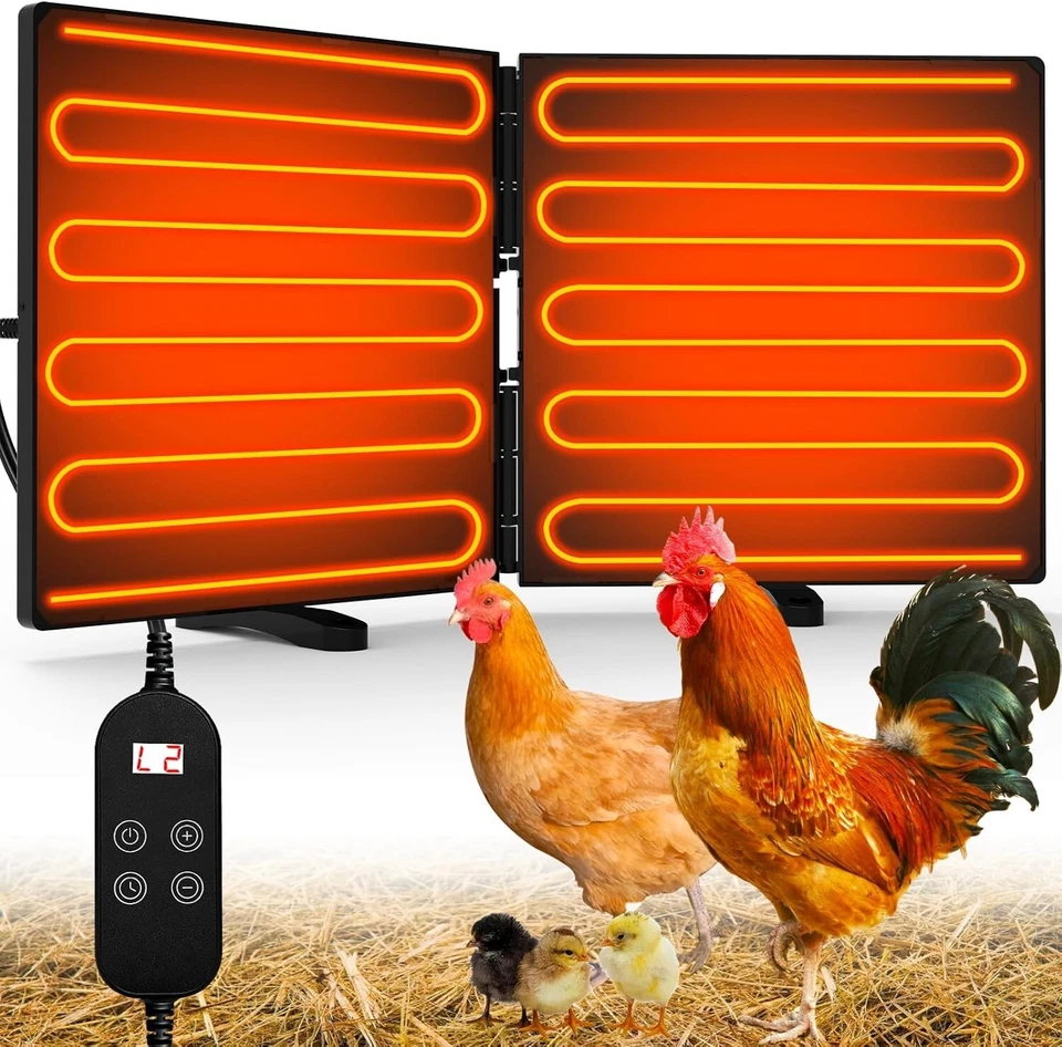 Adjustable Chicken Coop Heater with Timer - Waterproof & Foldable Winter Comfort - Image 3 of 4