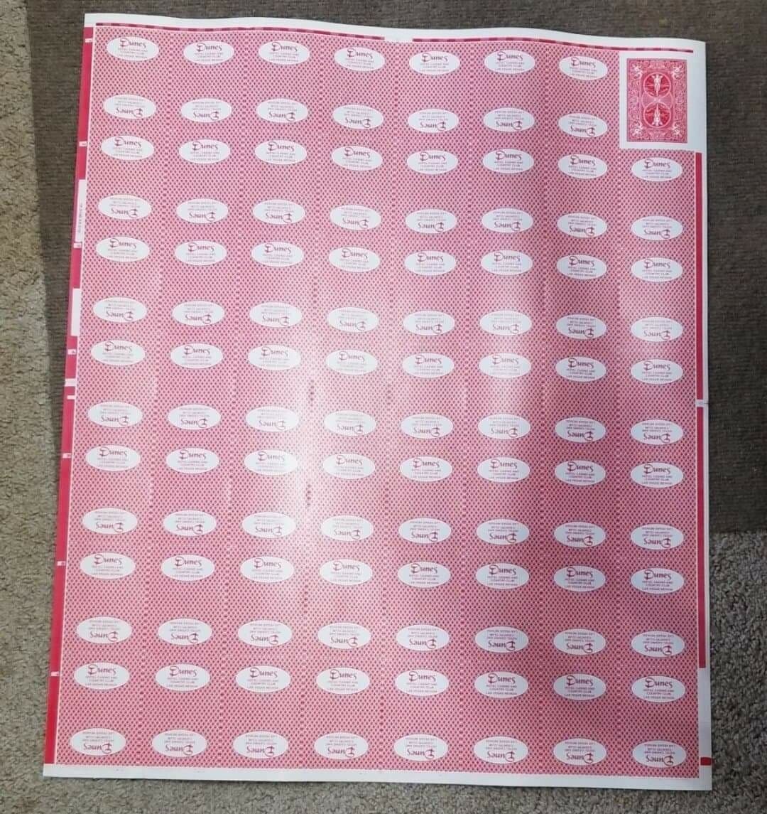 Las Vegas Dunes UNCUT Playing Cards red EBay