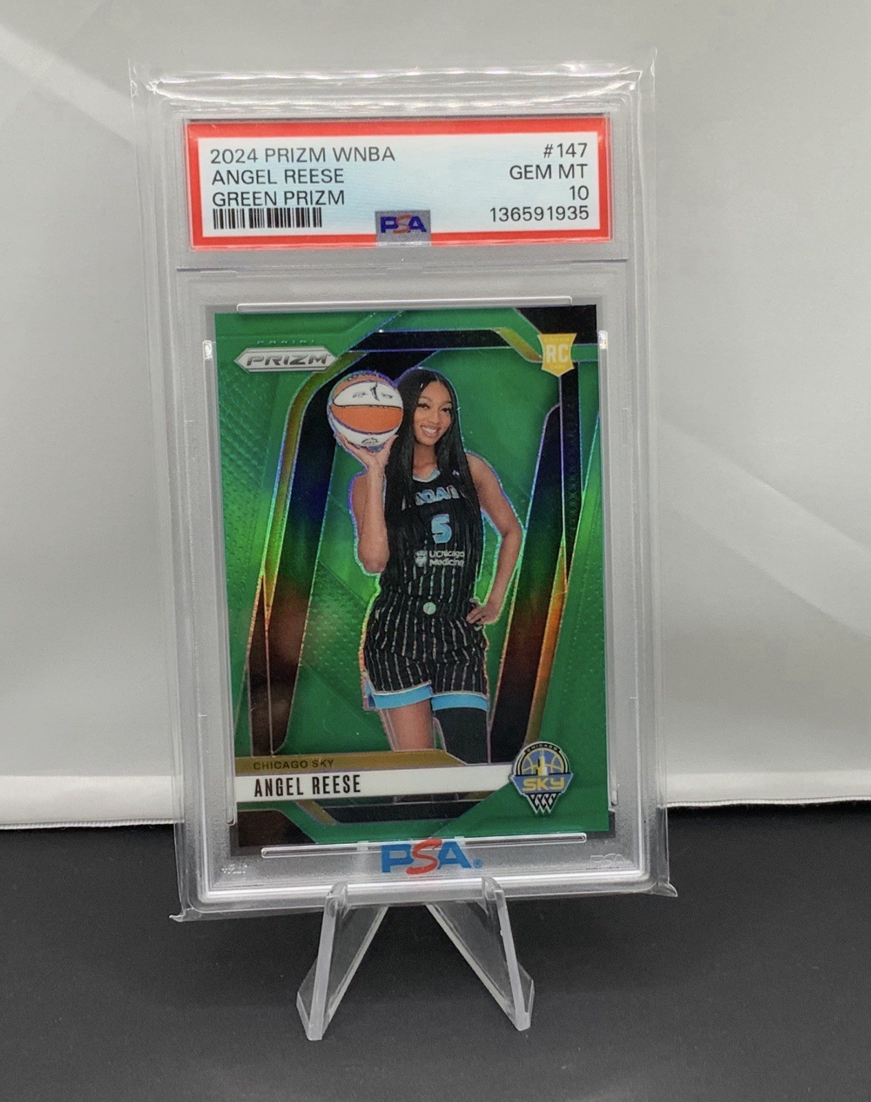 2024 Angel Reese Prizm Green Rookie PSA 10