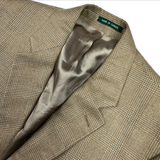 Ralph Lauren Men's Silk/Wool 2-Button Blazer Brown Plaid   40R