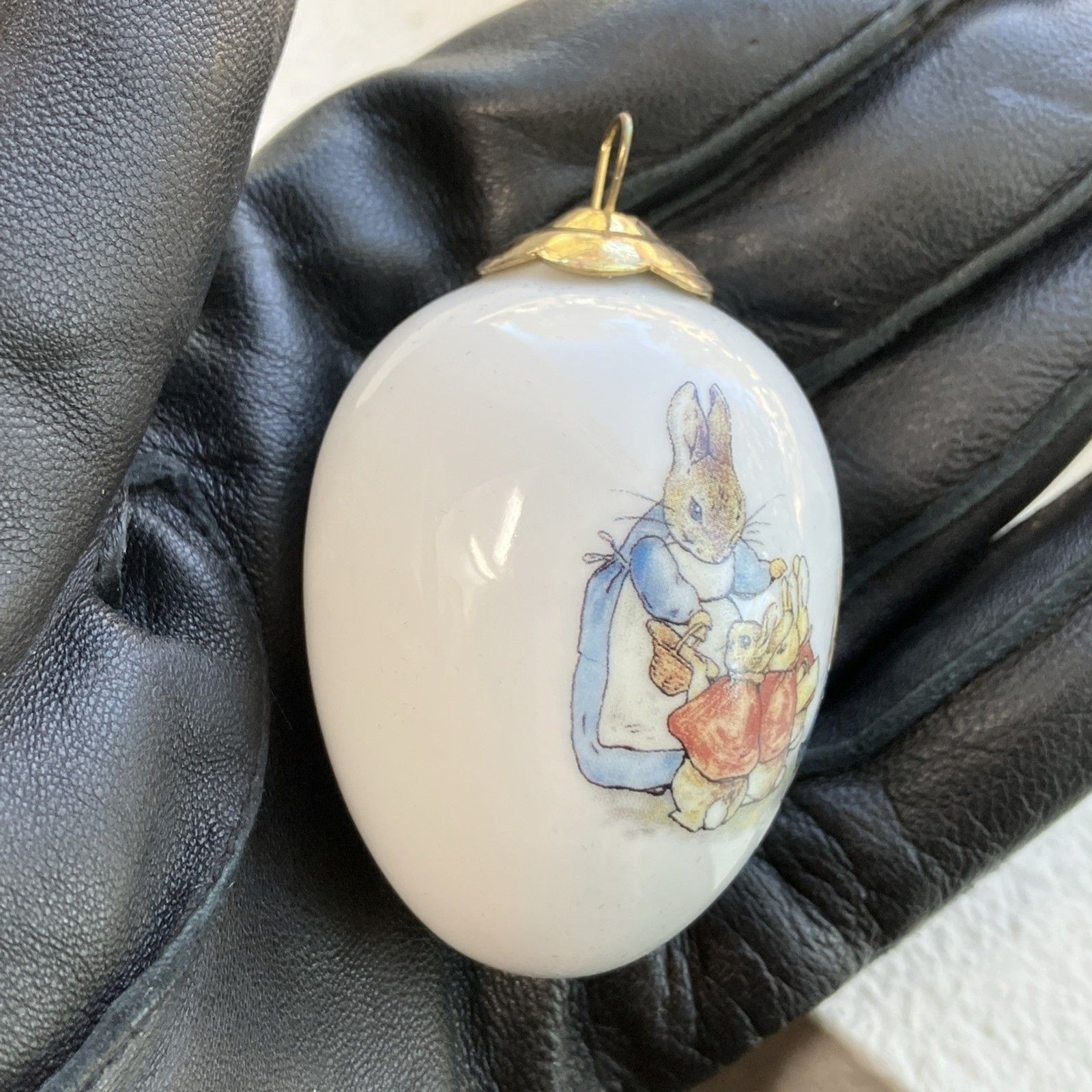 Porcelain Beatrix Potter Ornaments Two Reutter Porzella Eggs Peter Rabbit German