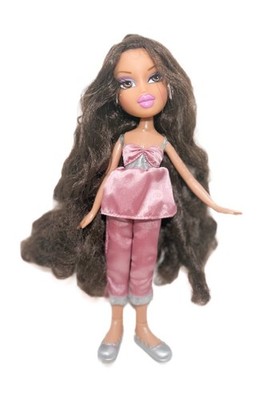 2001 Bratz Nighty Nite Yasmin Doll Pajama Variant Extra Long Hair Outfit Slipper