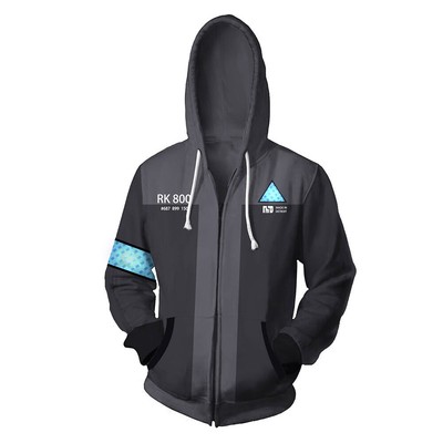 Detroit: Become Human Connor RK800 Kapuzenpulli Cosplay Reißverschluss Mantel