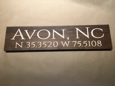 Engraved Coordinates Sign, Custom Sign, Custom Engraved Sign, Coordinates Sign