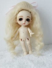 Soft Mohair Doll Wig Lovely updo Curly BJD Doll Hair Size 3-4inch NO DOLL