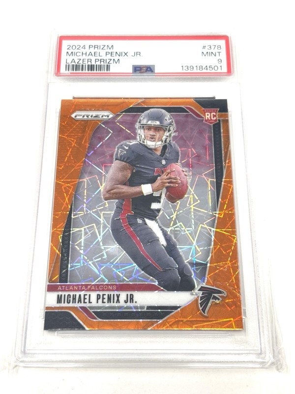 2024 Panini Prizm - Rookies Michael Penix Jr. #378 Lazer Prizm (RC) PSA 9