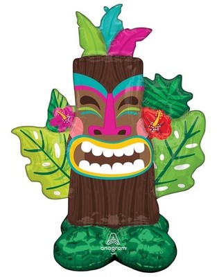 Anagram 53'' Tall Tiki Airloonz Foil Balloon Luau Hawaiian NEW SEALED FREE S&H
