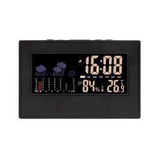 LED Color Screen Weather Stations Clock With Temperature Humidity Monitor Alarm