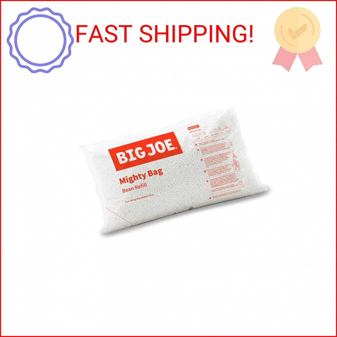Big Joe Bean Refill Polystyrene Beans for Bean Bags or Craft