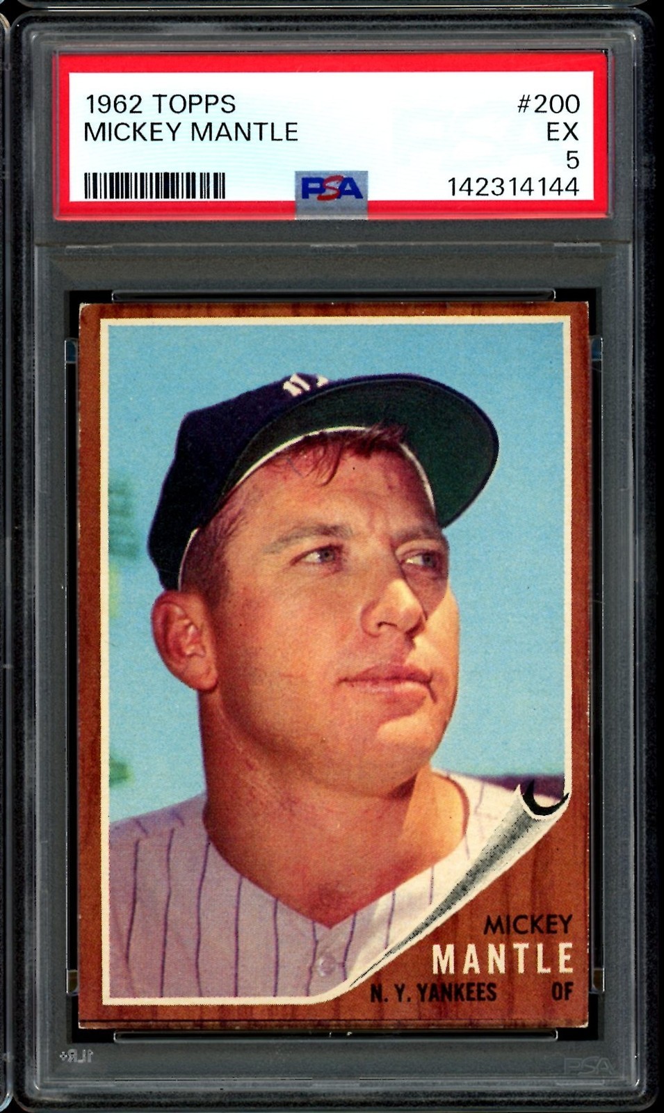 1962 Topps Baseball #200 Mickey Mantle PSA 5