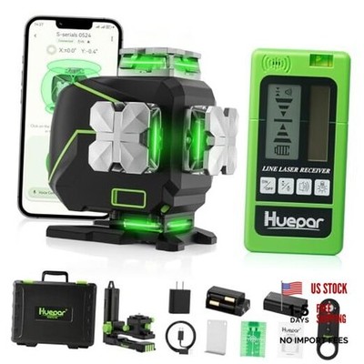 Laser Level 360 Self Leveling, 4x360° Green 4D Cross Line Laser with LL-4DLR