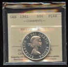 1961 Canada Fifty Cents - ICCS PL66 Heavy Cameo
