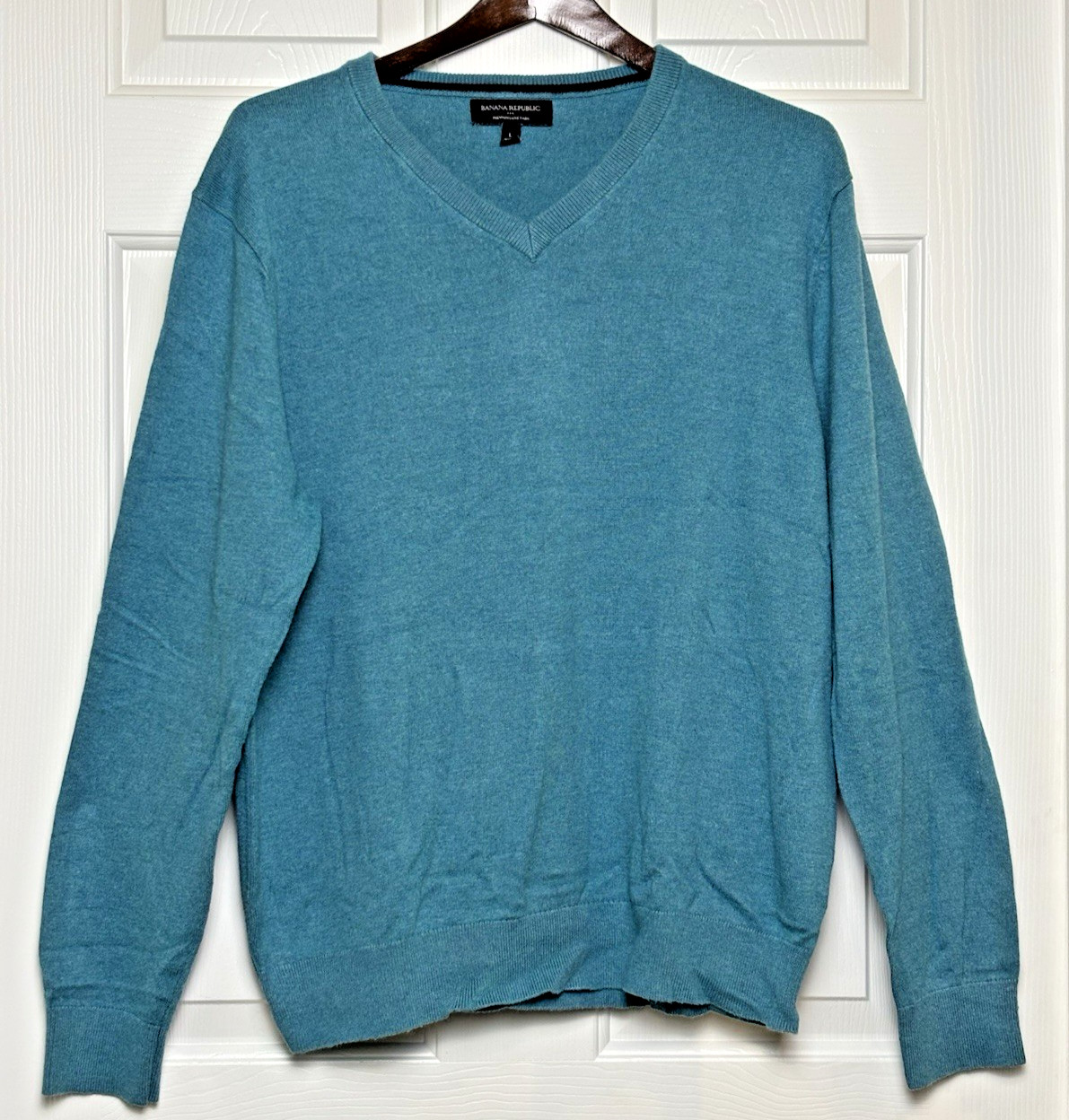 Banana Republic V-Neck Sweater Premium Luxe Silk Cotton Cashmere Size: Large