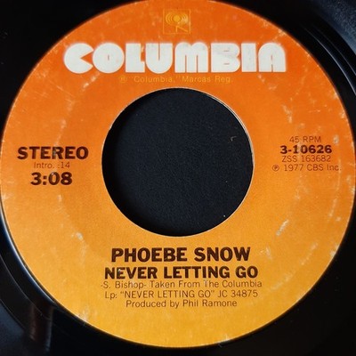 Phoebe Snow - Never Letting Go - Used Vinyl Record 7 - G8100z