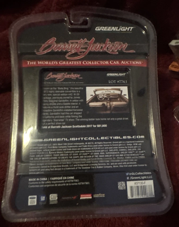 (JL-1) 1/64 Greenlight 1972 Barrett Jackson Oldsmobile Cutlas 442 - Image 3 of 4