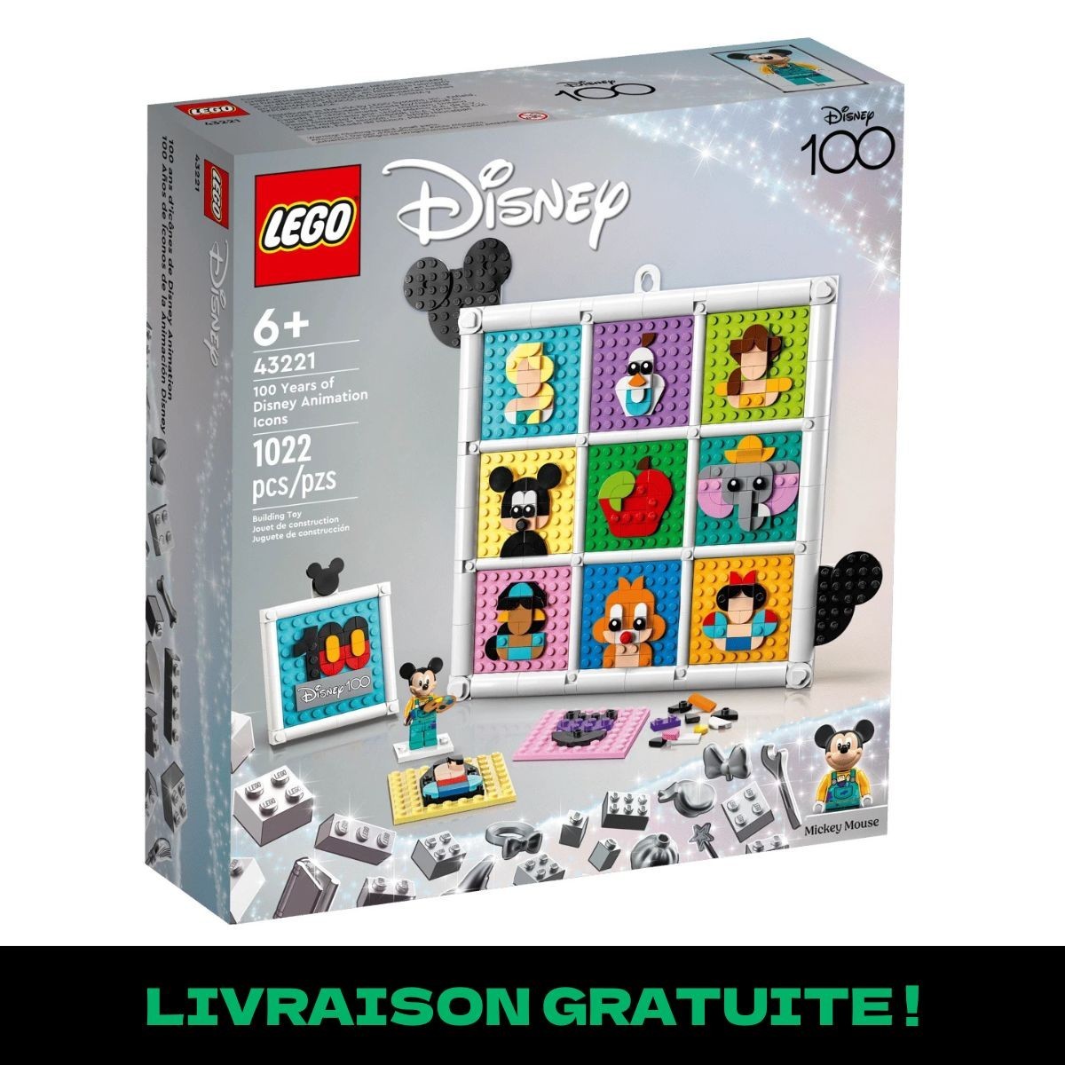 Lego 43221 icônes Disney décoration murale créative pour chambre d'enfant