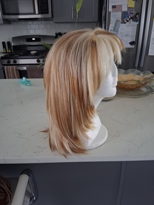 Layered Blond Wig with Bangs Straight Fashion Light Dark Blond Women