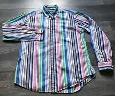 Ralph Lauren Custom Fit Button Down Shirt Men L Multicolor Striped Preppy Pony