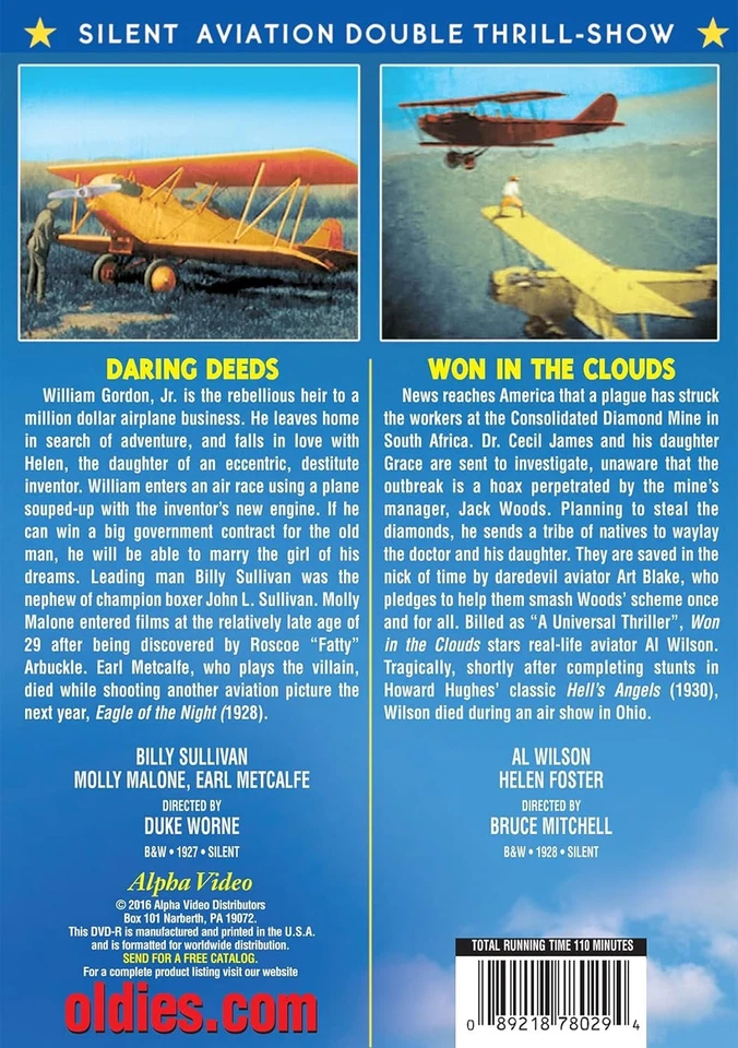 Silent Aviation Double Feature: Daring Deeds (1927) / Won in t (DVD) (US IMPORT) - Image 2 of 2