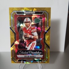 2025 Panini Prizm Draft Picks Student Orientation Gold Ice #3 Dylan Raiola Corn…