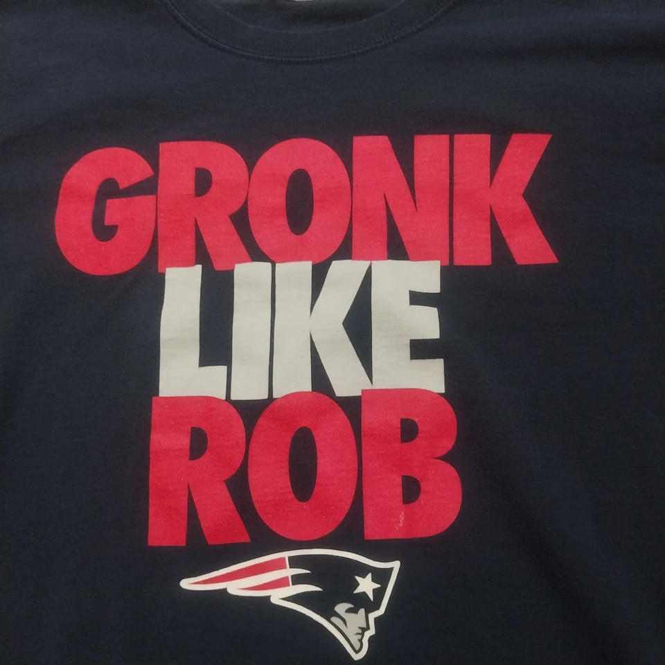 Nike "Gronk Like Rob" New England Patriots T-Shirt Men’s Large Navy Blue NFL - Image 3 of 4