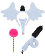 Elephant Costume Accessories Set Ears Headband Nose Tail Wand Light Blue Kid