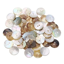 50 Pcs Natural Shell Button, 2 Hole 18mm Mother of Pearl Button, Multicolored
