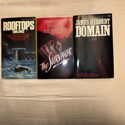 Terror Horror Lot 3, 1st Tom Lewis ROOFTOPS + 2 James Herbert SURVIVOR & DOMAIN