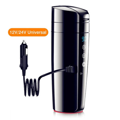 Portable Car Heating Cup Vacuum Electric Stainless Water Warmer Bottle Kettle Co