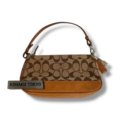 Coach 6094 Beige Signature Canvas Leather Shoulder Hand Demi Mini