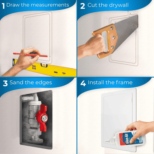 Zugangsblende für Trockenbau 14x29 Zoll Wandlochabdeckung Zugangstür weiß Kunststoff - Bild 3 von 9