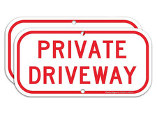  2 Pack Private Driveway Sign, .40 Rust Free Aluminum 12 X 6 Inches, UV Protect