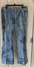Vintage MAVERICK Bell Bottom Jeans 38" x 32" Blue W/Fading 1970's Wide Leg NWOT