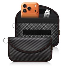 Faraday Bags for Phones Car Key Fobs, Fits 7" Smartphones - 2-Pack RFID