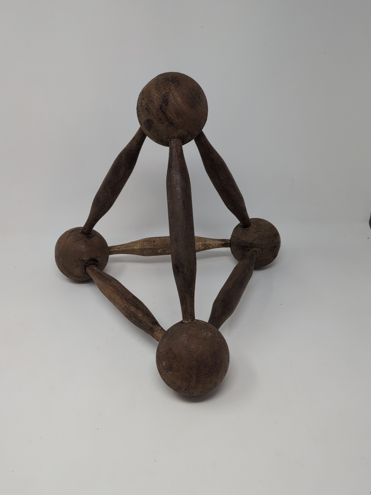 Large Anthropology Wood Pyramid Decorative Object Reclaim Wood 11x12 In