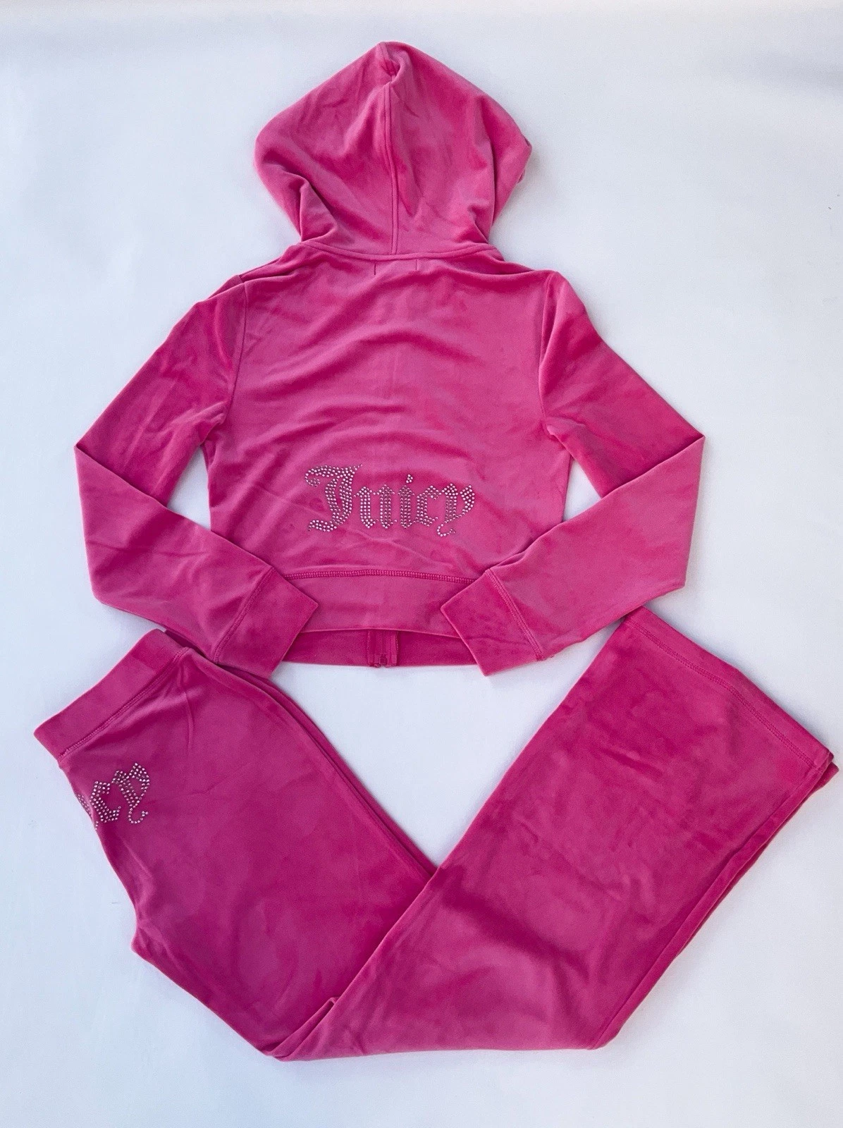 New Juicy Couture Velour Bubblegum Tracksuit Hoodie Pants Women’s Size M