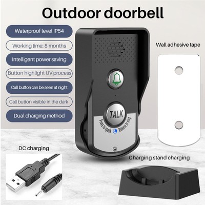 Wireless Voice Intercom Doorbell IP54 Home Intercom System Wide Nutzung 410 MHz
