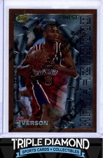 1996-97 Topps Finest #69 Allen Iverson Apprentices Rookie RC w/coating E916