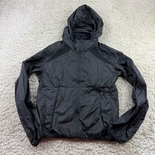 Zyia Active Women's Medium Black Activewear Hooded Windbreaker Jacket Packable