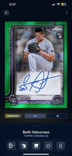 2025 Topps Bunt Digital SETH HALVORSEN RC Green Rookie Auto Legendary /99