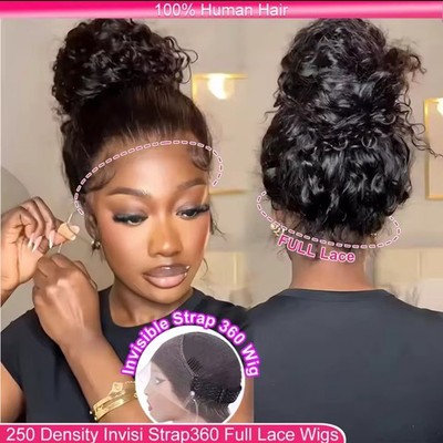 Invisible Strap 360 Full Hd Lace Glueless Wig 22inchHuman Hair Hidden Drawstring