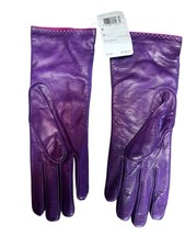 108 Coach Women's Purple Leather Basic Winter Gloves 82821 Size 7 NWT