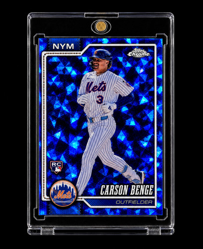 CARSON BENGE ROOKIE BLUE ATOMIC ICE REFRACTOR CHROME 2026 Topps NY METS