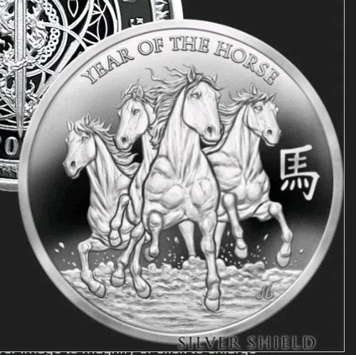 2026 Silver Shield Year Of The Horse- 1 oz  Silver Proof - Pre Sale Wth Coa