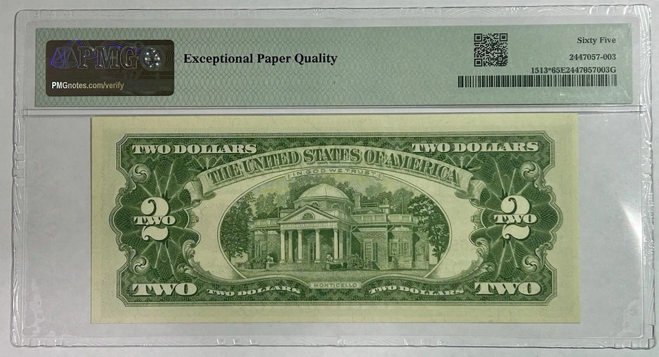 Fr. 1513* 1963 $2 Legal Tender Star ⭐️ Note (PMG 65 EPQ) JN7395DS - Image 2 of 2