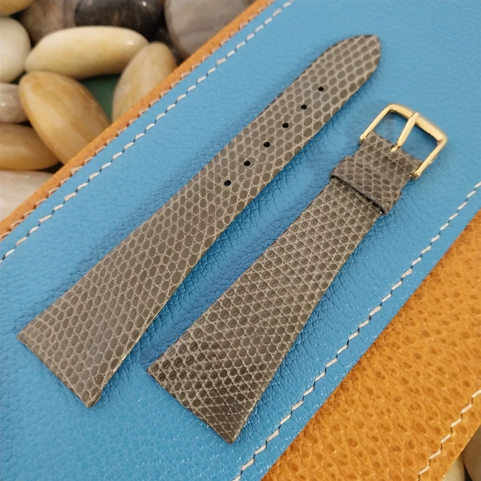 Correa de reloj Speidel vintage de 22 mm gris cónico lagarto sin usar nos clásica de los años 80 Foto 4 de 4