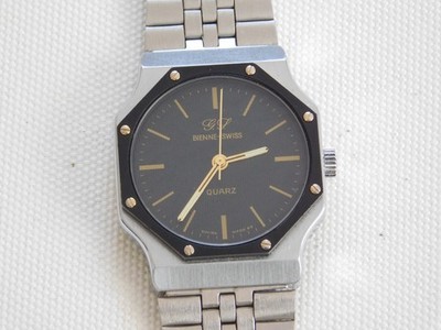 Armbanduhr GS BIENNE-SWISS Quarz mit Uhrwerk Harley 373 6 Jewels