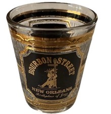 Vtg Culver Bourbon Street New Orleans Birthplace Of Jazz  Textured Shot Glass