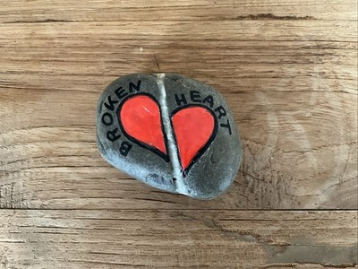 Stone Art, Bemalte Steine, Brocken Heart
