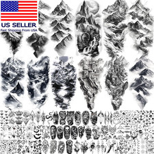 72 Sheets Realistic Mountains Temporary Tattoos for Women Men Adults, Waterproof